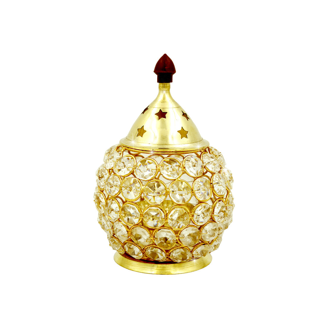 Shubhkart Nitya Brass Crystal Akhand Jyot Matki Diya | Grocsy
