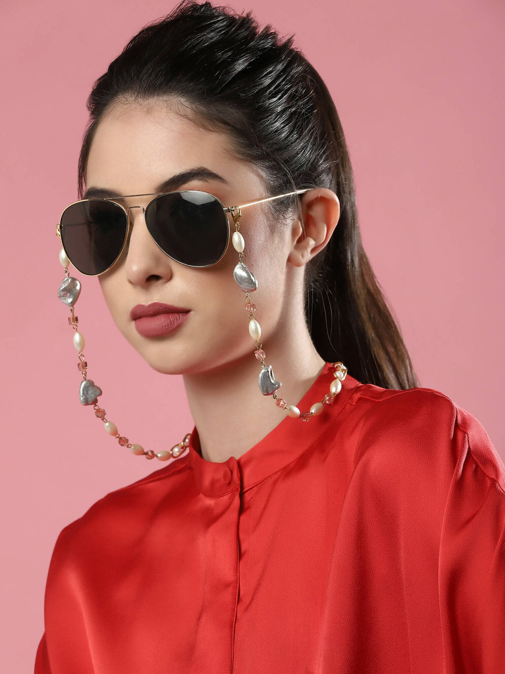 Embellished Mask Chain - Ruby Raang | Grocsy