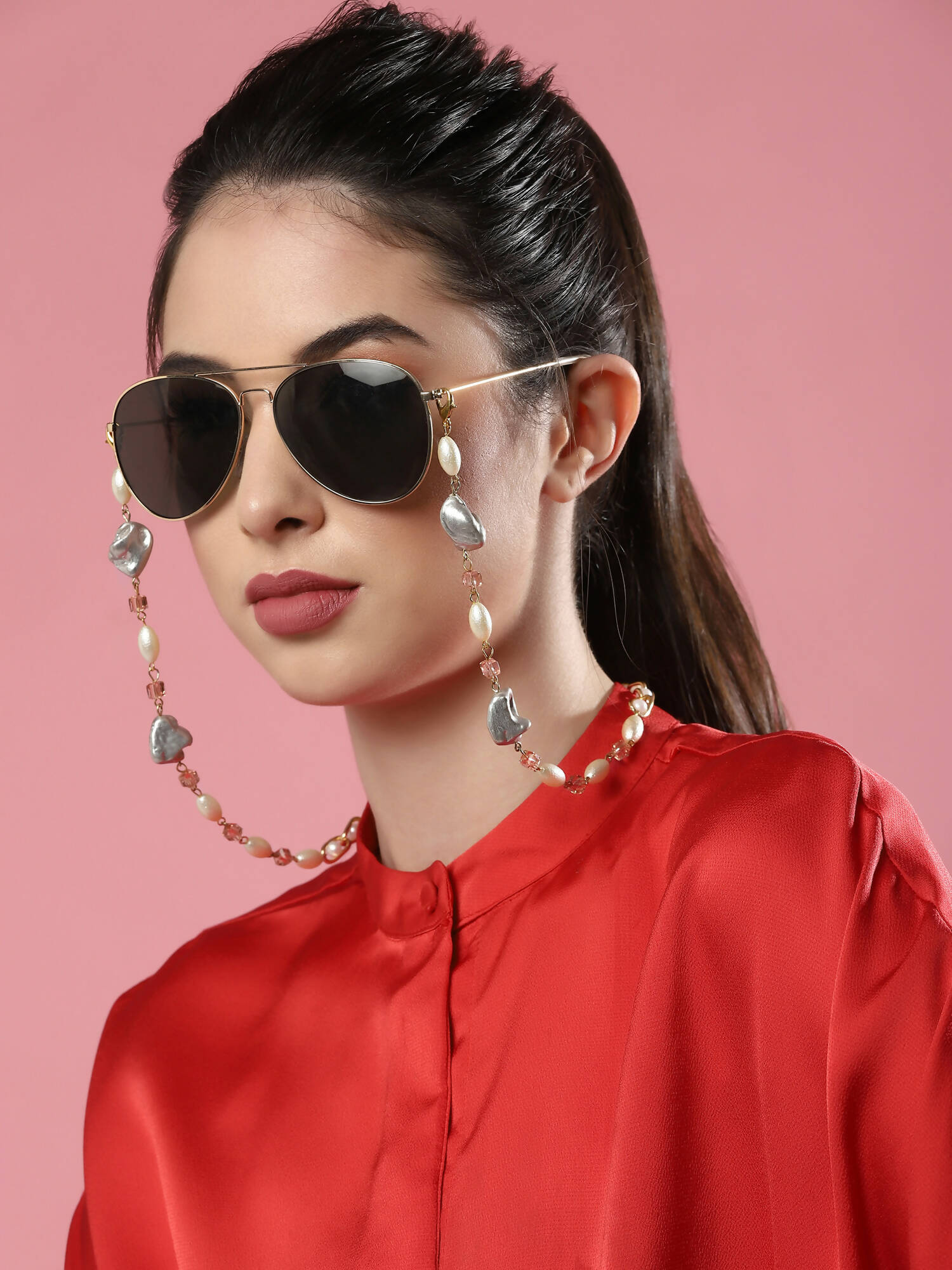 Embellished Mask Chain - Ruby Raang | Grocsy