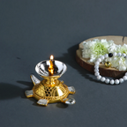 CraftVatika Brass Turtle Base Diya | Grocsy
