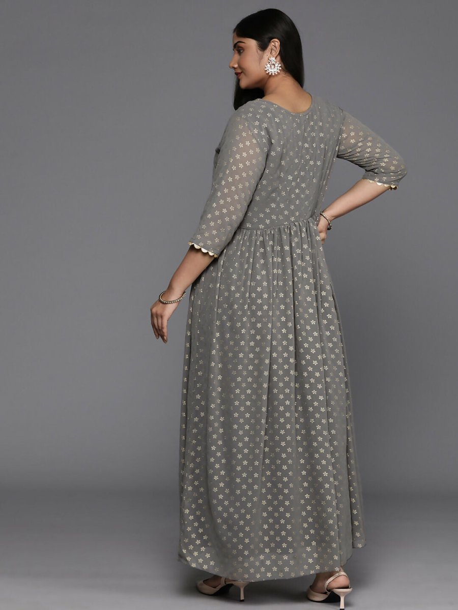 Ahalyaa Women's Traditional wear Ethnic Dress - Grey | Grocsy