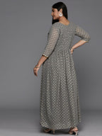 Ahalyaa Women's Traditional wear Ethnic Dress - Grey | Grocsy