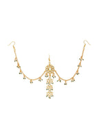 Ruby Raang Gold Flower Kundan Hair Jewelry | Grocsy