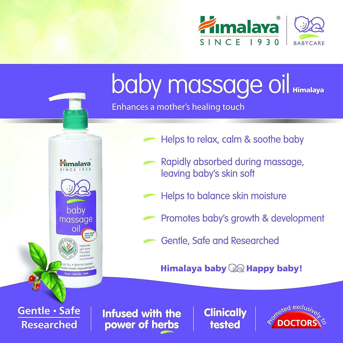 Himalaya Baby Massage Oil & Himalaya Baby Hair Oil Combo | Grocsy