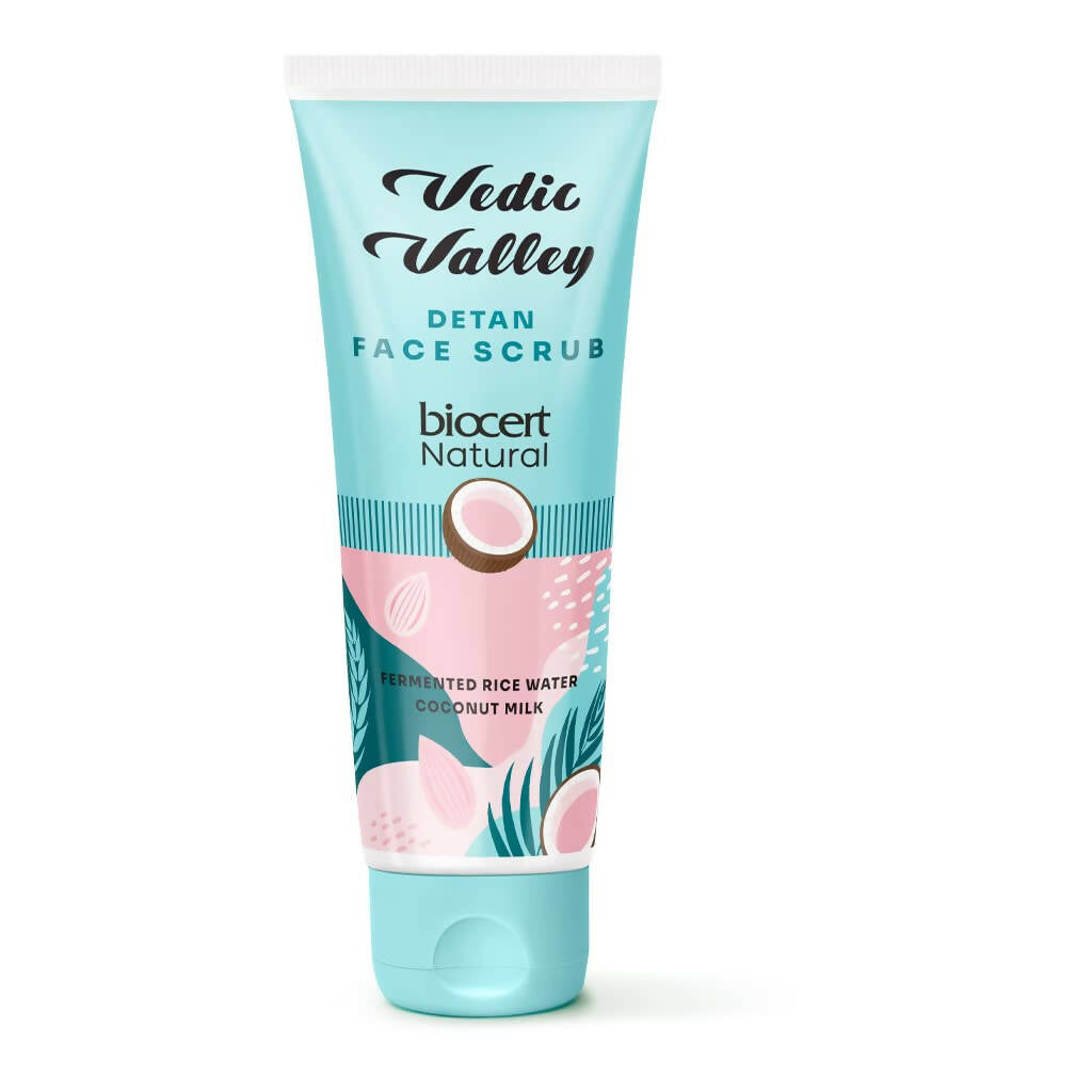 Vedic Valley Detan Face Scrub With Rice Water & Coconut Milk | Grocsy