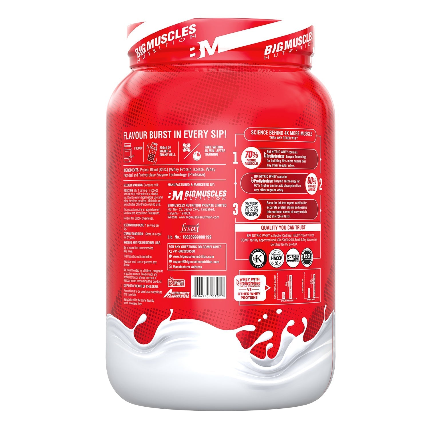 Big Muscles Nutrition Nitric Whey Protein | Grocsy