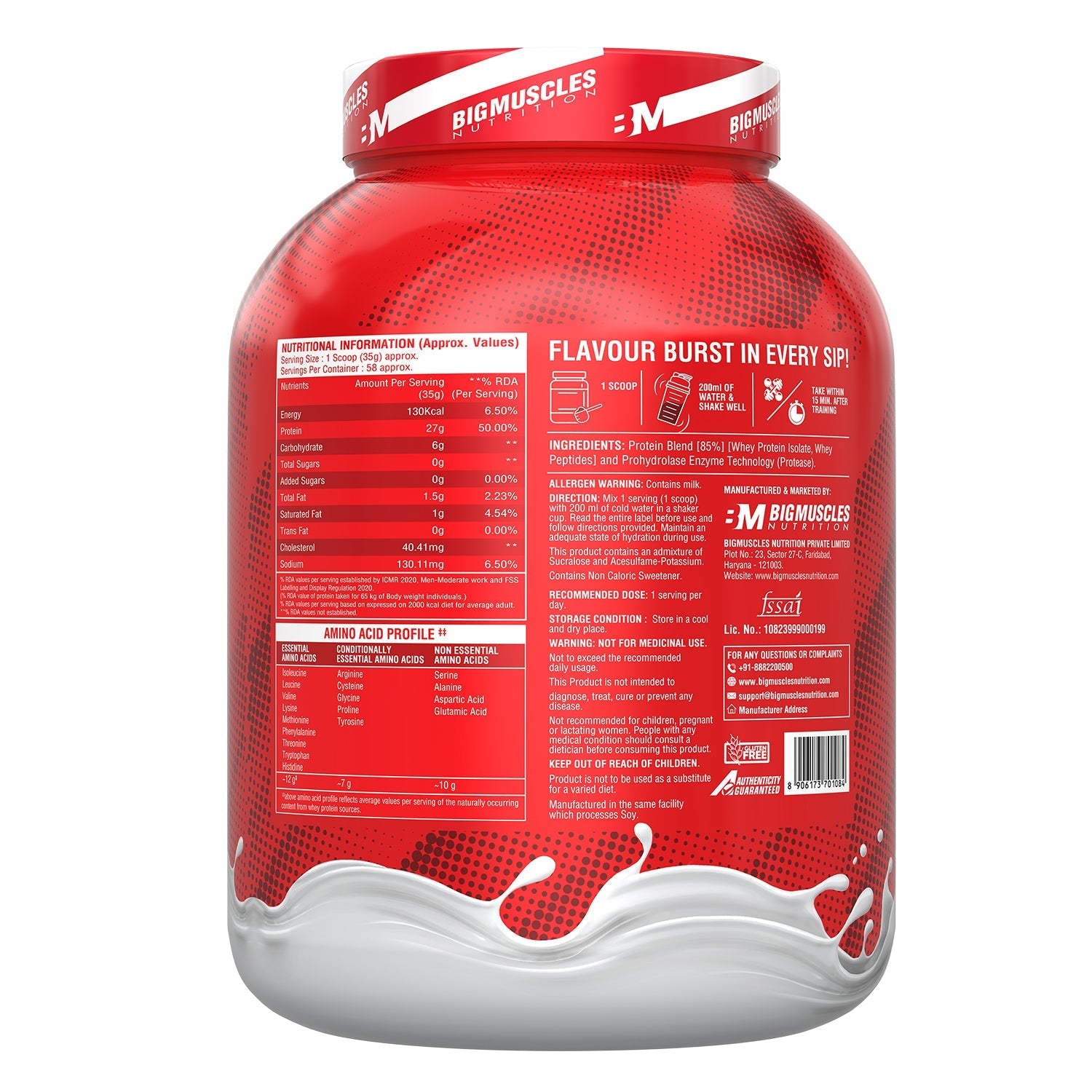 Big Muscles Nutrition Nitric Whey Protein | Grocsy