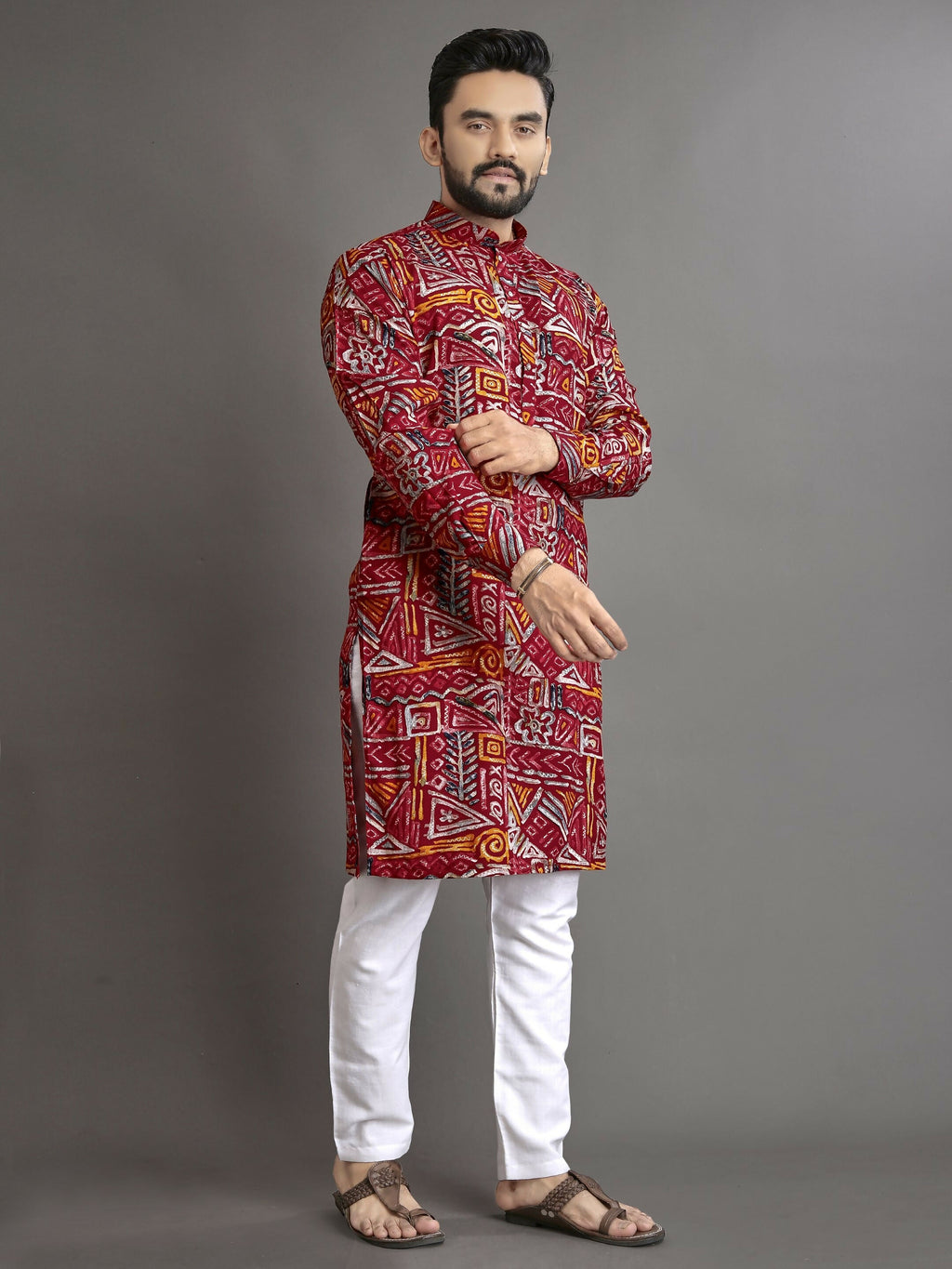 Anaita Multicolor Printed Cotton Straight Kurta | Grocsy