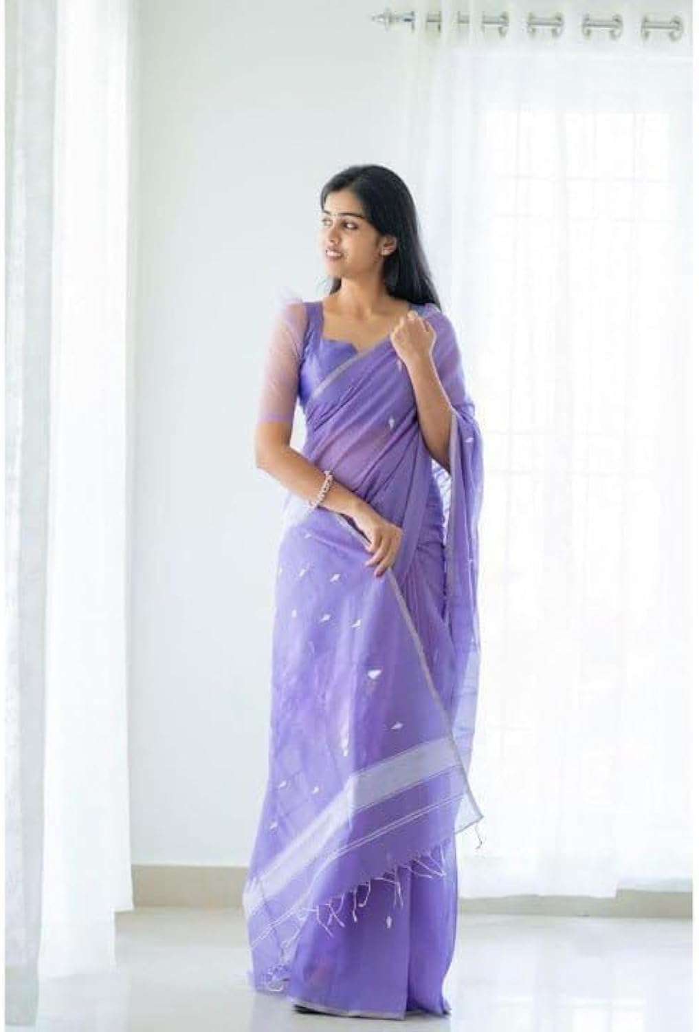 Vamika Weaving Banarasi Jacquard Blue Kanjivaram Saree | Grocsy