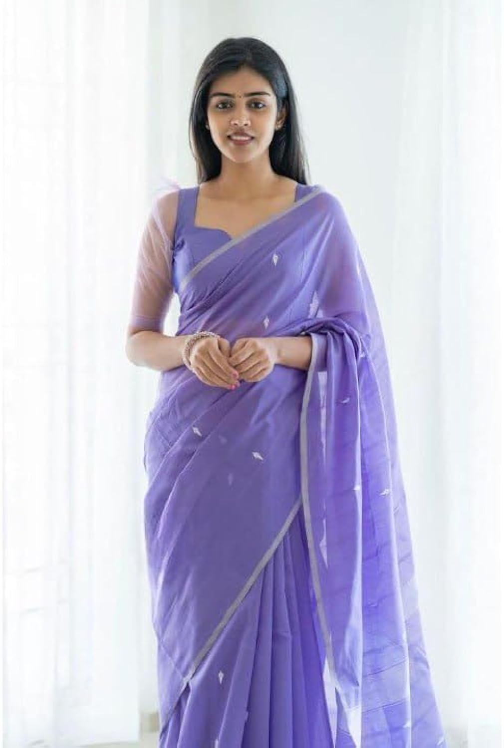 Vamika Weaving Banarasi Jacquard Blue Kanjivaram Saree | Grocsy