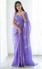 Vamika Weaving Banarasi Jacquard Blue Kanjivaram Saree | Grocsy