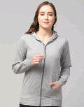 PAVONINE Silver Color Casual Winter Wear Hoodie Sweatshirt For Girls | Grocsy