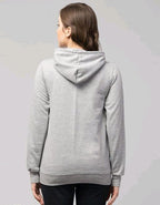 PAVONINE Silver Color Casual Winter Wear Hoodie Sweatshirt For Girls | Grocsy