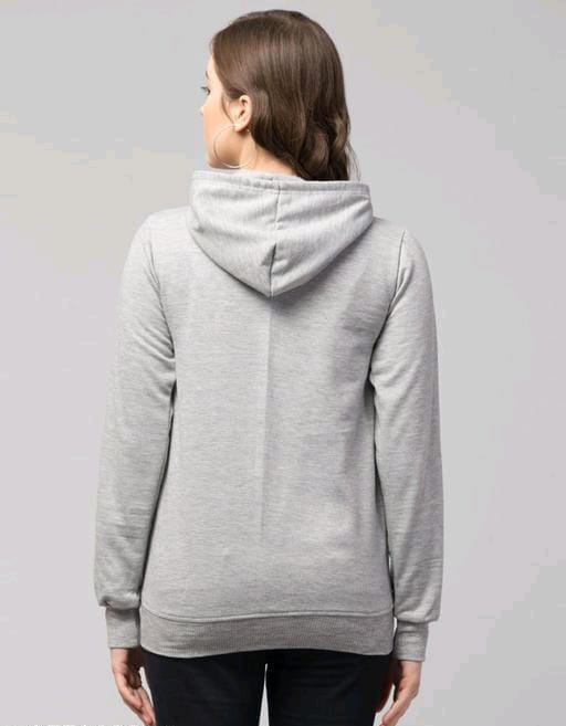 PAVONINE Silver Color Casual Winter Wear Hoodie Sweatshirt For Girls | Grocsy