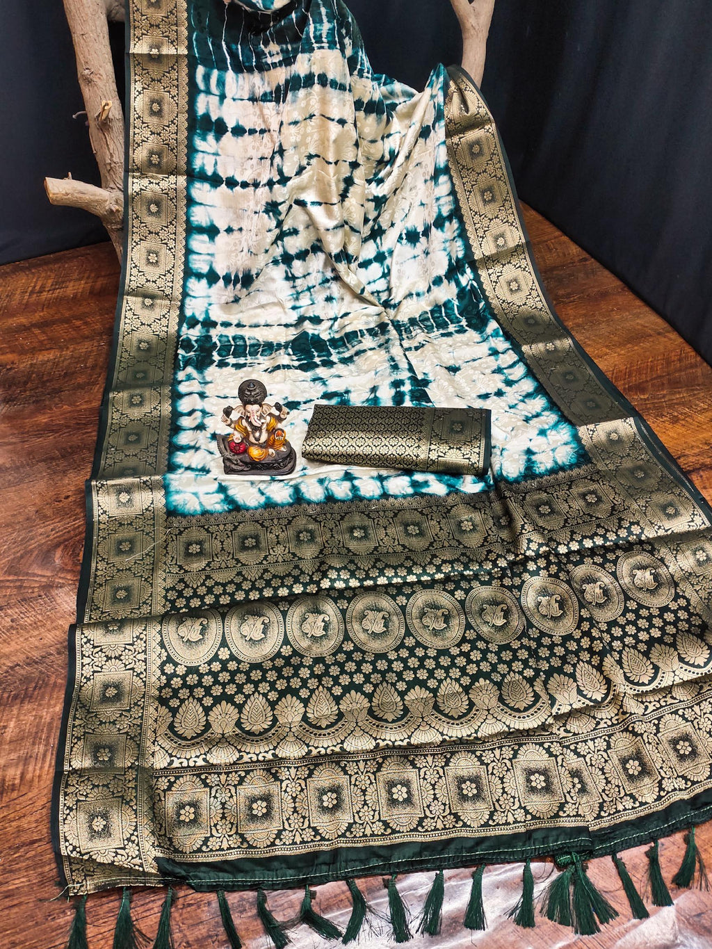 Anaita Blue Soft Satin Silk Saree With Zari Weaving Work | Grocsy