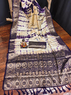 Anaita Violet Soft Satin Silk Saree With Zari Weaving Work | Grocsy