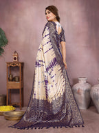 Anaita Violet Soft Satin Silk Saree With Zari Weaving Work | Grocsy