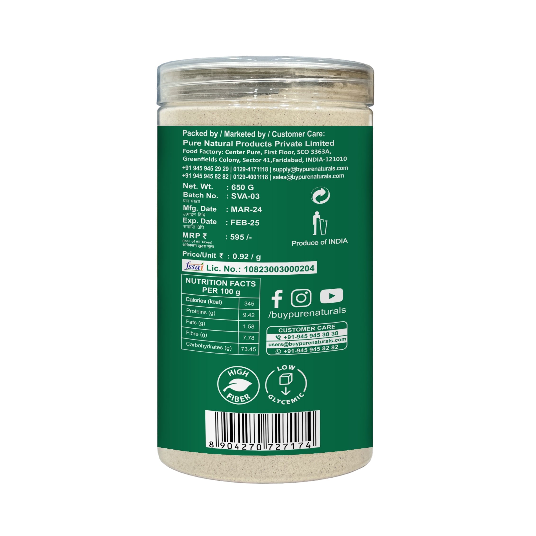 byPureNaturals Singhara Atta (Water Chestnut Flour) | Grocsy
