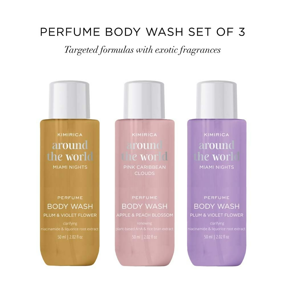 Kimirica Around The World Perfume Body Wash Trio Kit Gift Set | Grocsy