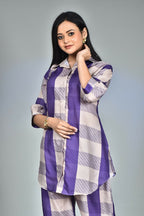 Morchari Digital Print Semi Muslin Co-Ord Set Top & Trouser-Multicolor | Grocsy