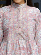 Light Pink Rayon Floral Printed Top with Matching Bottom - Eesha | Grocsy