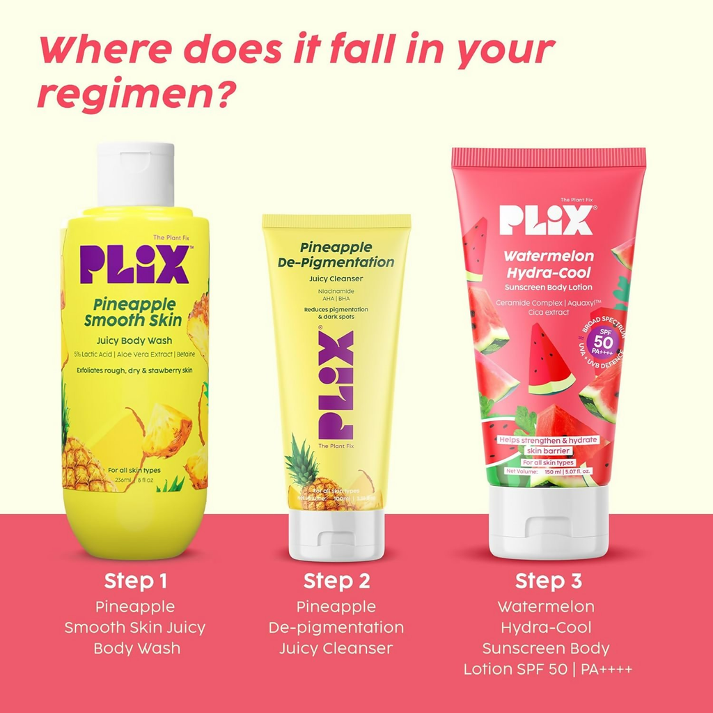 PLIX The Plant Fix Watermelon Hydra-Cool Sunscreen Body Lotion With Spf 50 Pa++++ | Grocsy