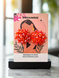 Inhanns Small Statement Studs Earrings - Orange | Grocsy