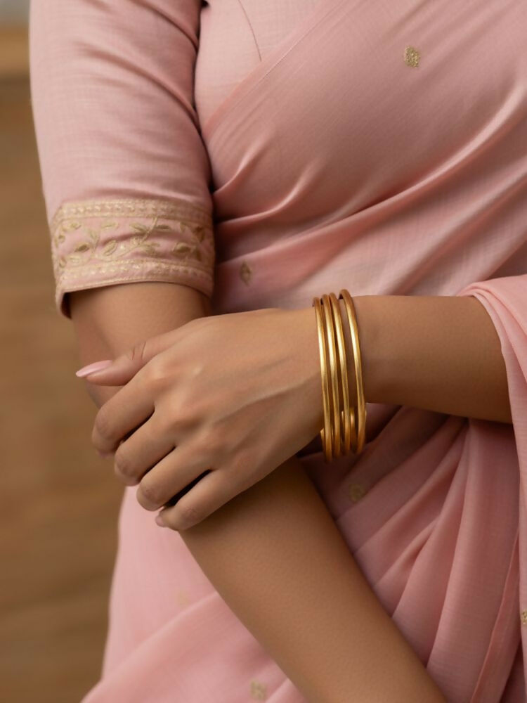 NVR Women Set of 4 Gold Plated Handcrafted Bangle | Grocsy