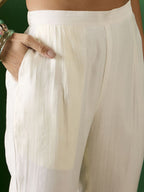 Sangria Embroidered A-Line Kurta With Trousers & Dupatta | Grocsy