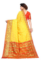 Vamika Cotton Rich Silk With Jacquard Weaving Yellow Saree | Grocsy