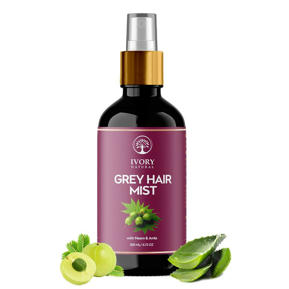 Ivory Natural Hair Mist For Greys Organic For Early Greying & Achieve Natural Black Color | Grocsy