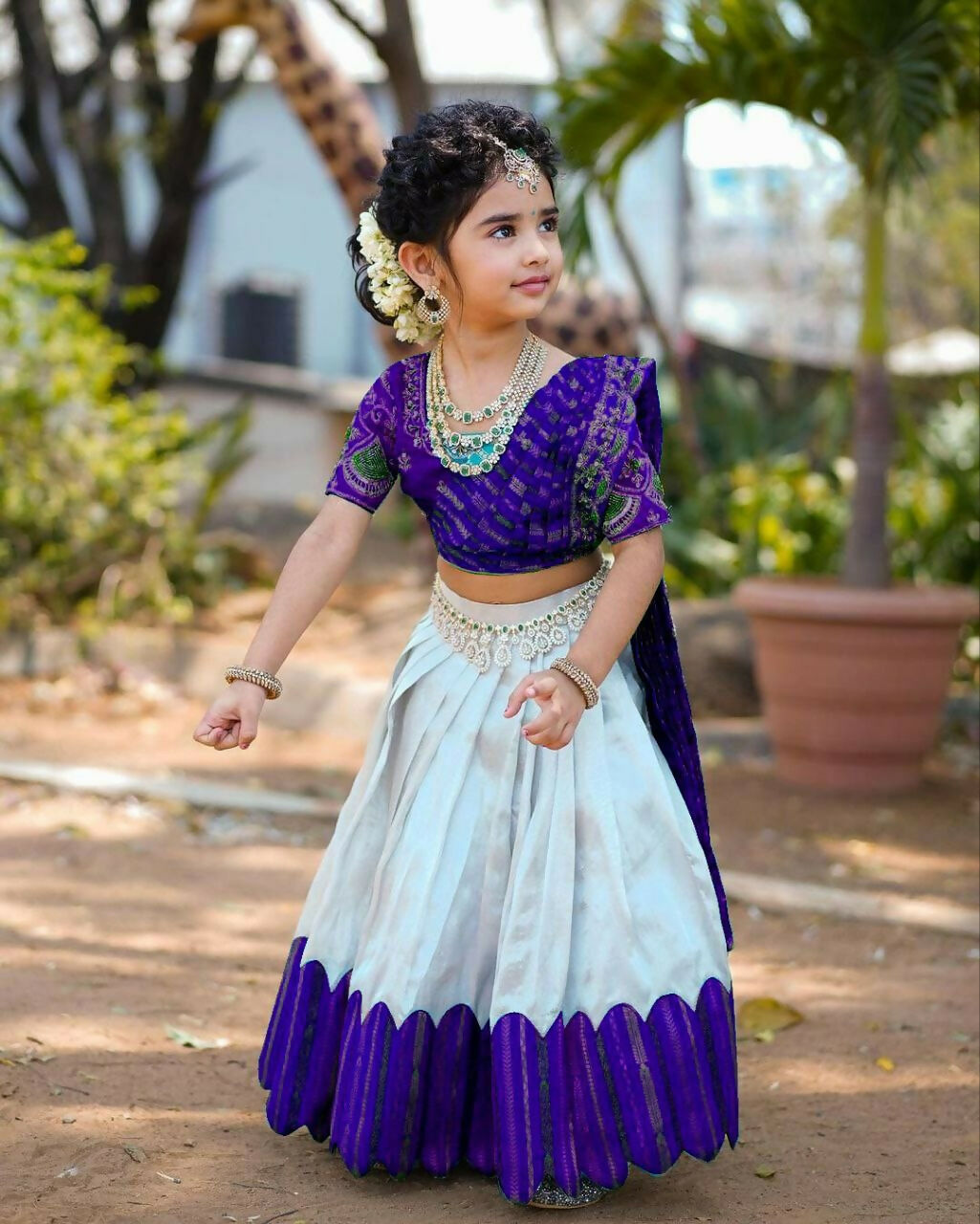 Jyoti Fashion Classy Blue Heavy Chenille Sequins Embroidered Kids Lehenga Choli Set | Grocsy