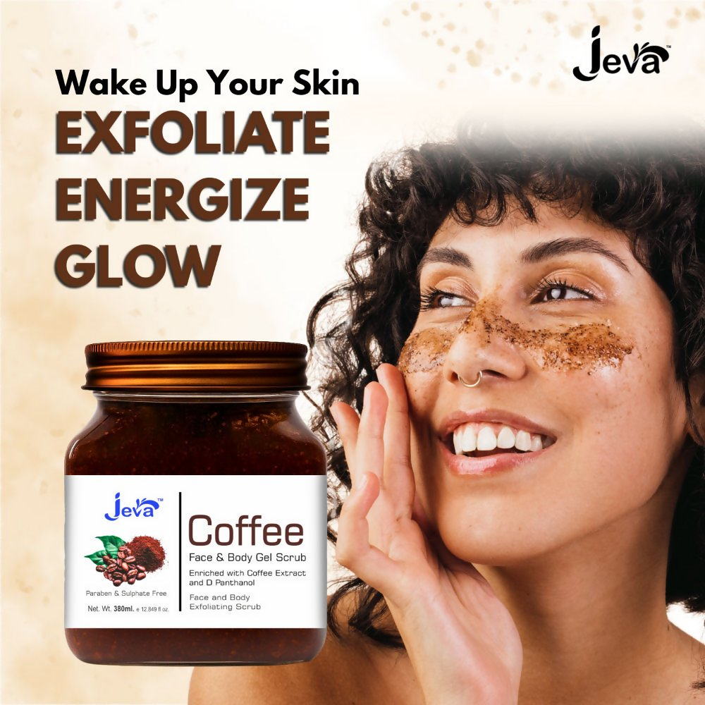 Jeva Coffee Face & Body Exfoliating Gel Scrub | Grocsy