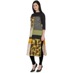 Kanoor Women's Multicolour Designed Straight Kurti | Grocsy