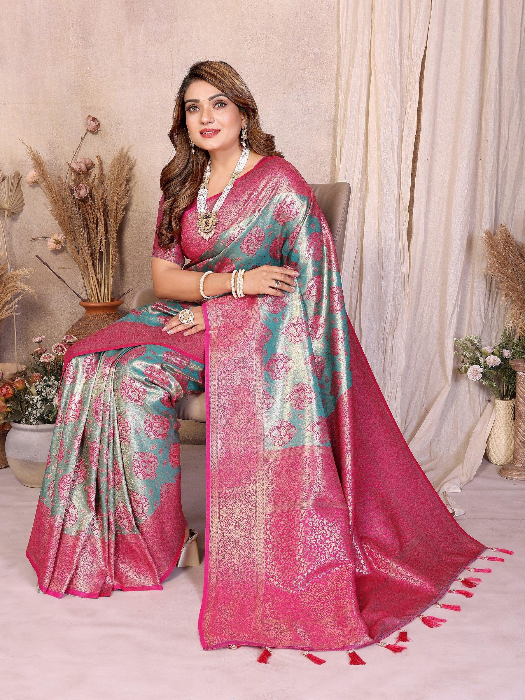 Anaita Banarasi Tissue Silk Saree | Grocsy