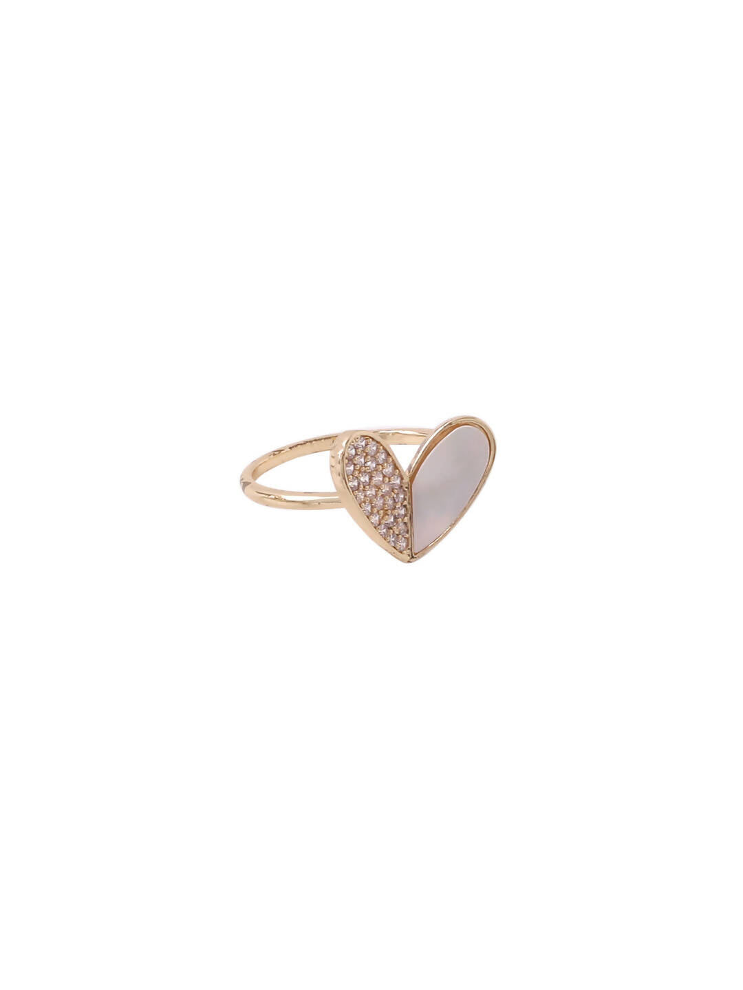 NVR Women's Gold-Polished Stylish Ring With Ad Stones | Grocsy