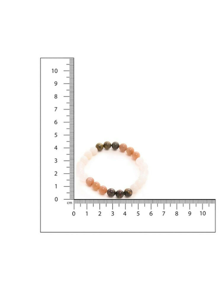 Red Carnelian, Amathyst Pyrite Metal Multicoloured Brown, Black and White Beads bracelet - Ruby Raang | Grocsy