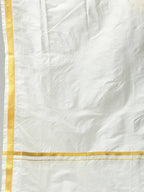 Ramraj Cotton Premium Wedding Cream Readymade Panchakacham,Kurta & Towel Set RP Jari | Grocsy