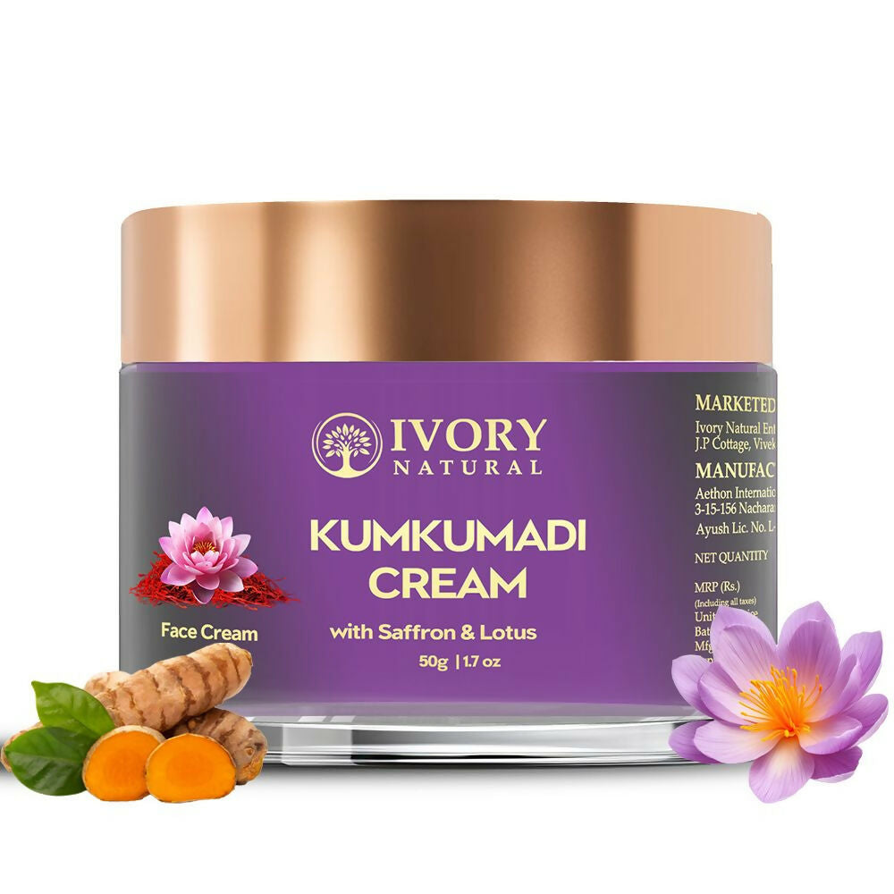 Ivory Natural Kumkumadi Night Cream For Skin For Skin Tone & Texture, Reduce Blemishes & Dark Spots | Grocsy