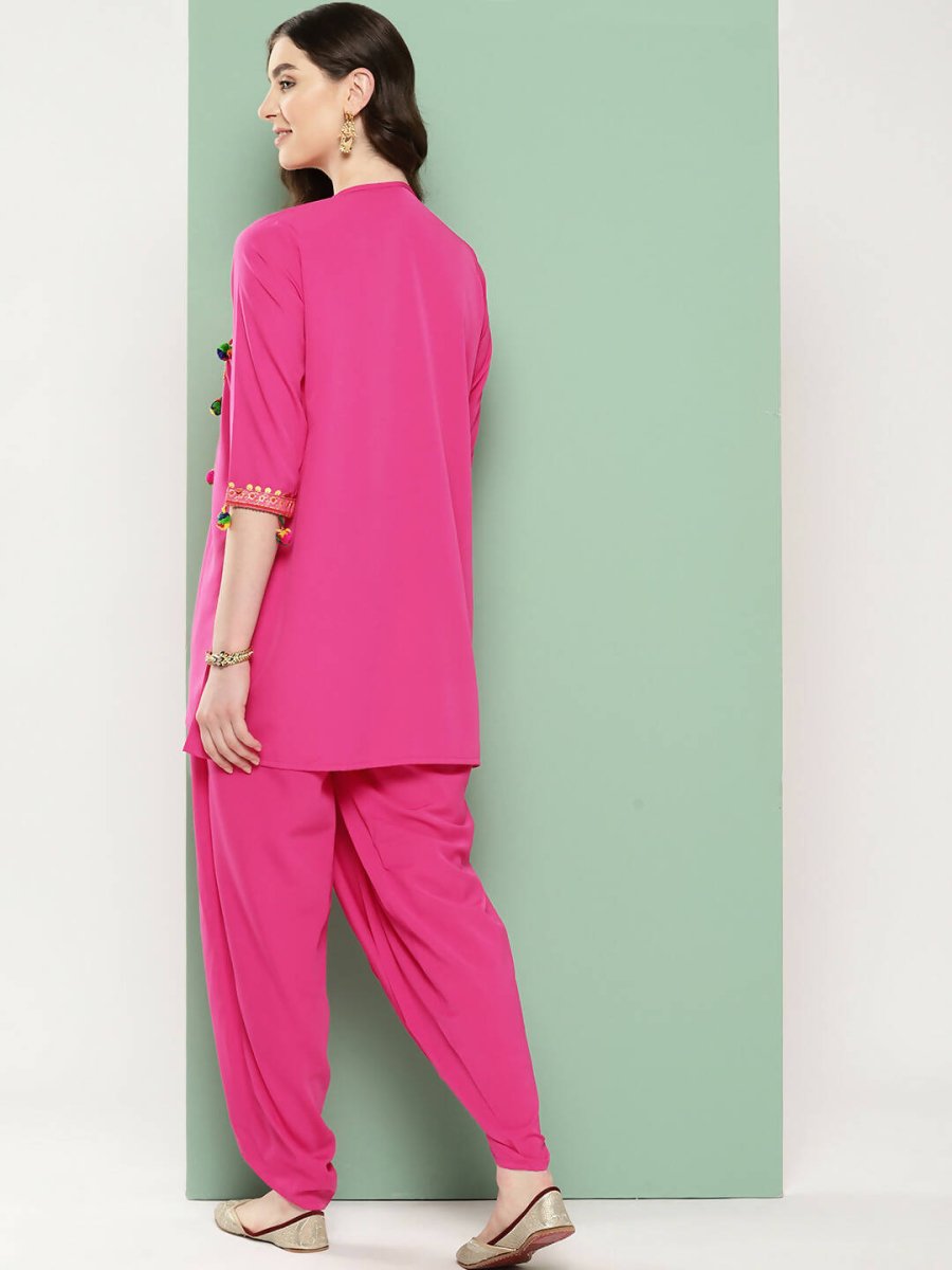 Ahalyaa Women's Traditional Wear Co-ods - Pink | Grocsy