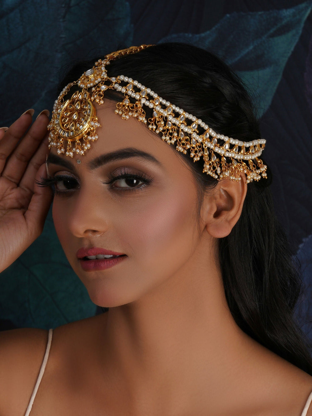 Kundan Layered Matha Patti (Gold) - Ruby Raang | Grocsy