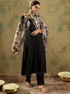 Indo Era Round Neck Straight Kurta With Trousers & Dupatta | Grocsy