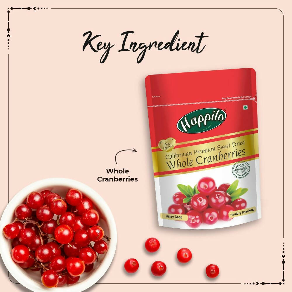Happilo Premium Californian Dried Whole Cranberries | Grocsy