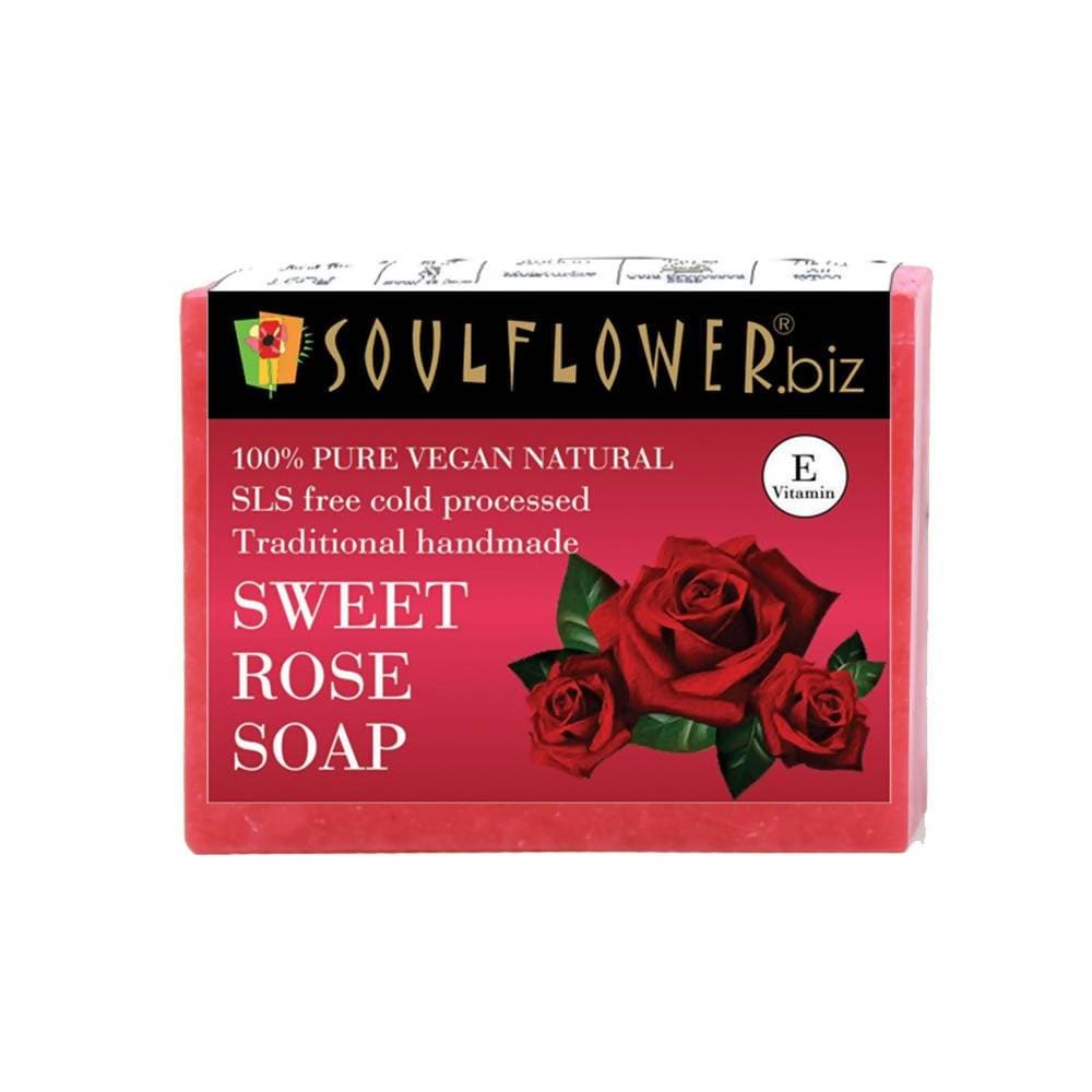 Soulflower Sweet Rose Handmade Soap | Grocsy