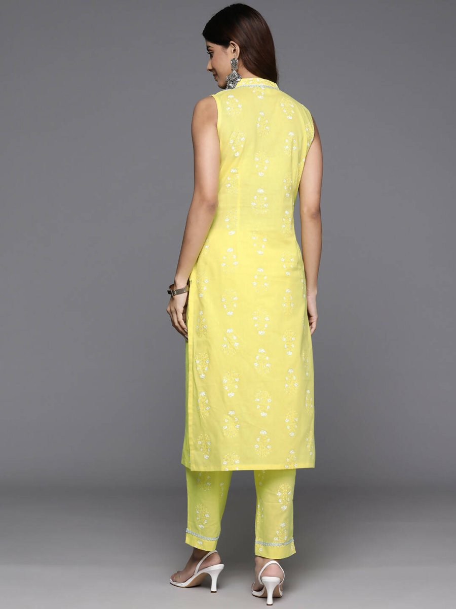 Ahalyaa Women's Traditional wear Kurta Set - Yellow | Grocsy