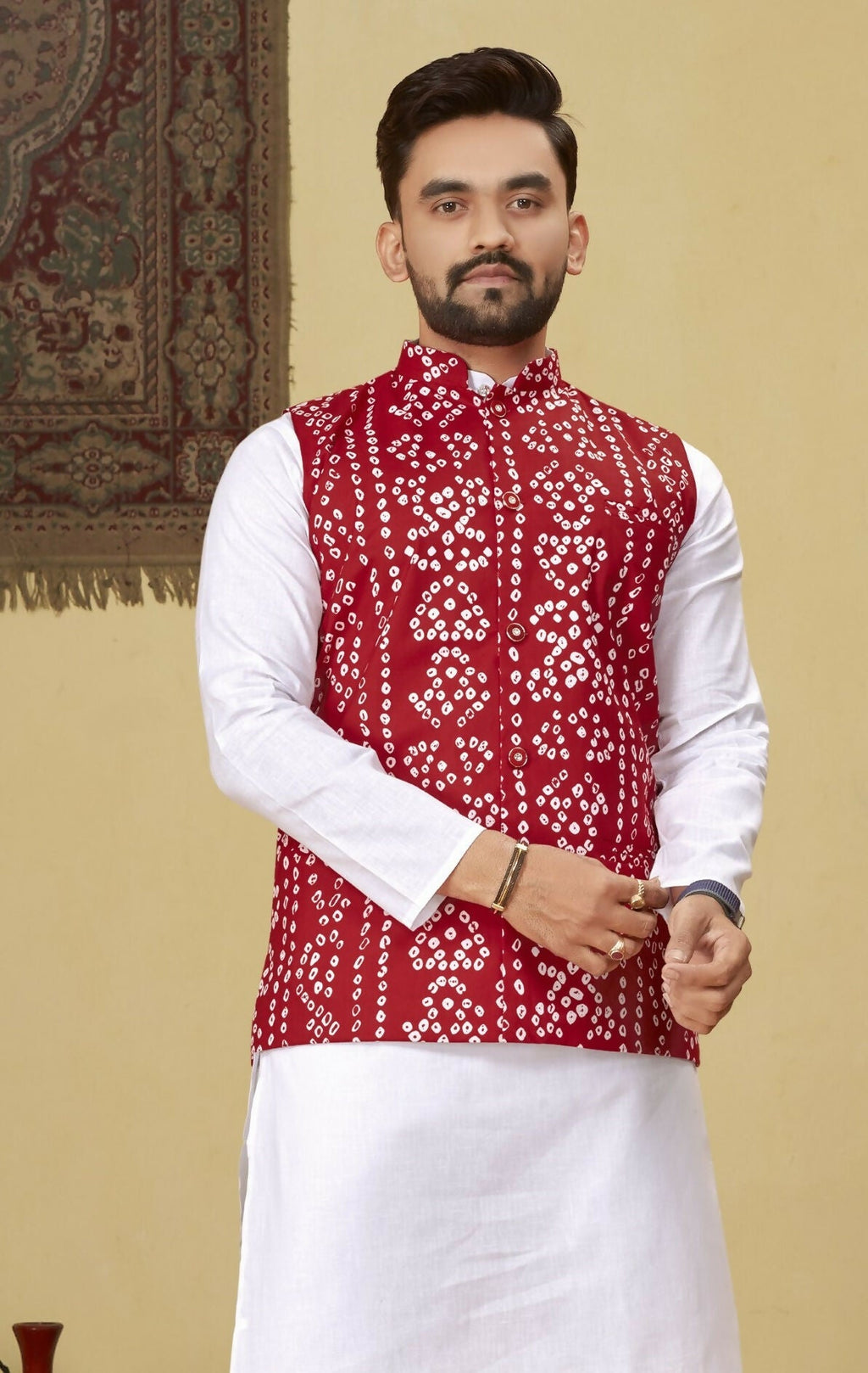 Anaita Red Printed Soft Cotton Straight Kurti Kurta | Grocsy