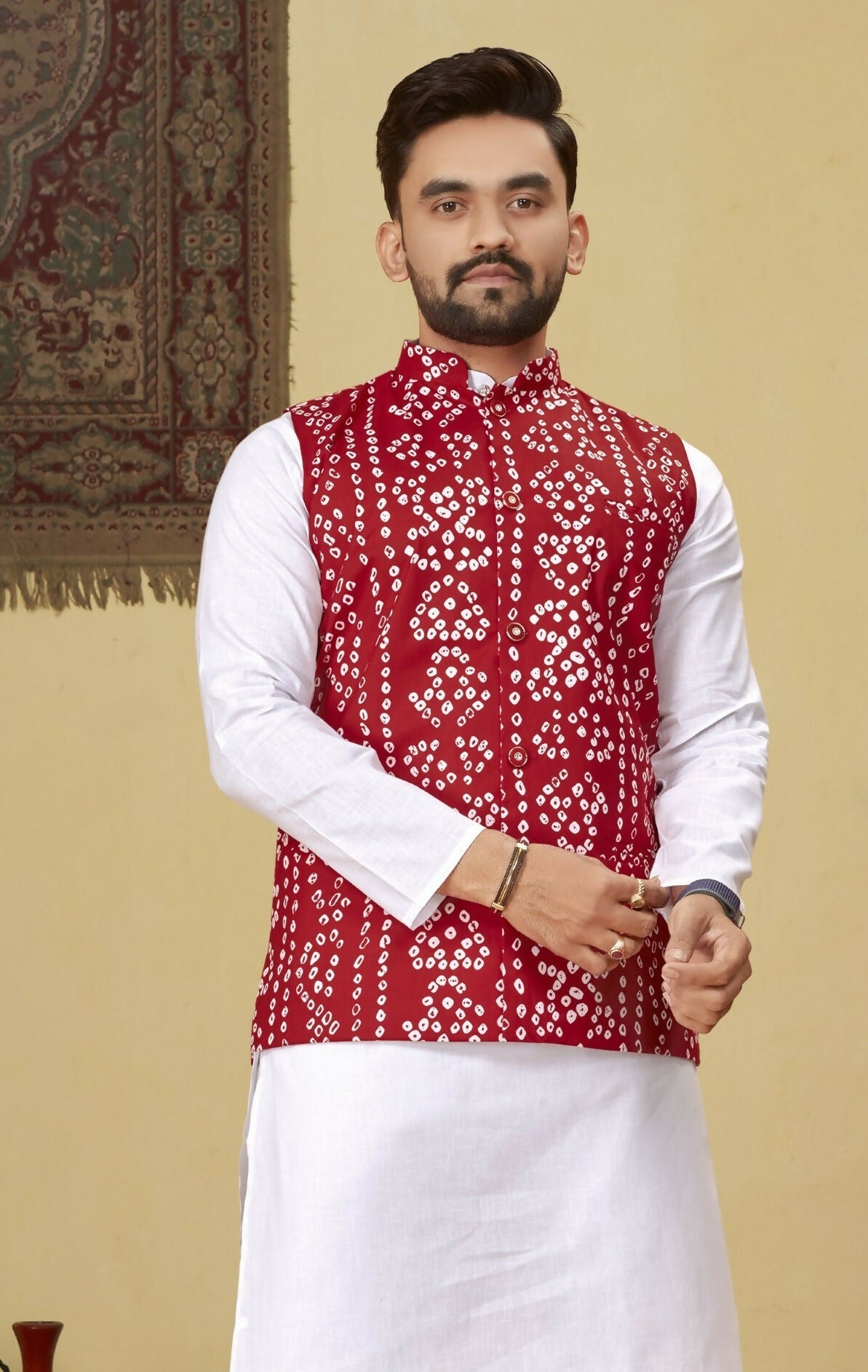 Anaita Red Printed Soft Cotton Straight Kurti Kurta | Grocsy