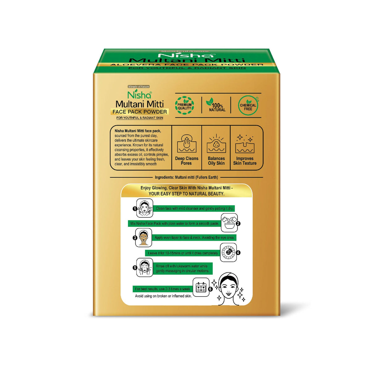 Nisha Aloevera Multani Mitti for Face|Skin Brightening Face Pack | Grocsy