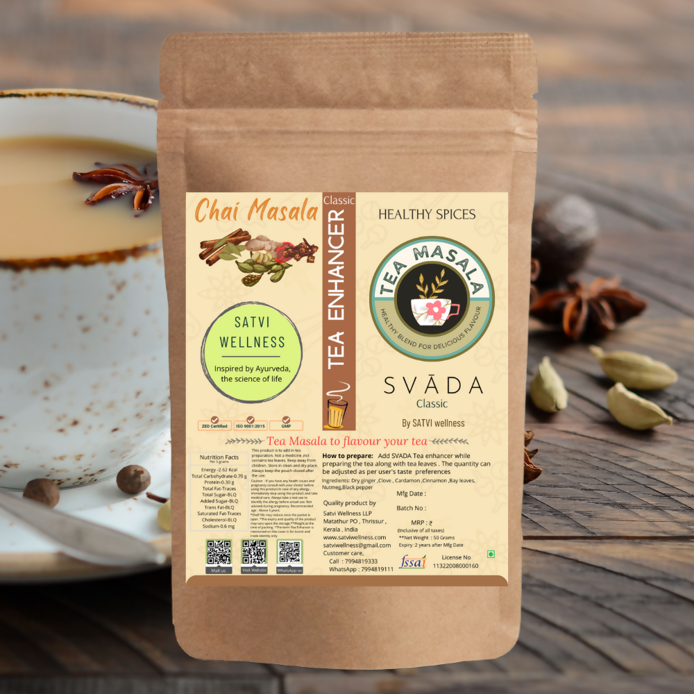 Satvi Wellness Tea Masala-Classic | Chai Masala | Satvi svĀda Tea Enhancer | Grocsy