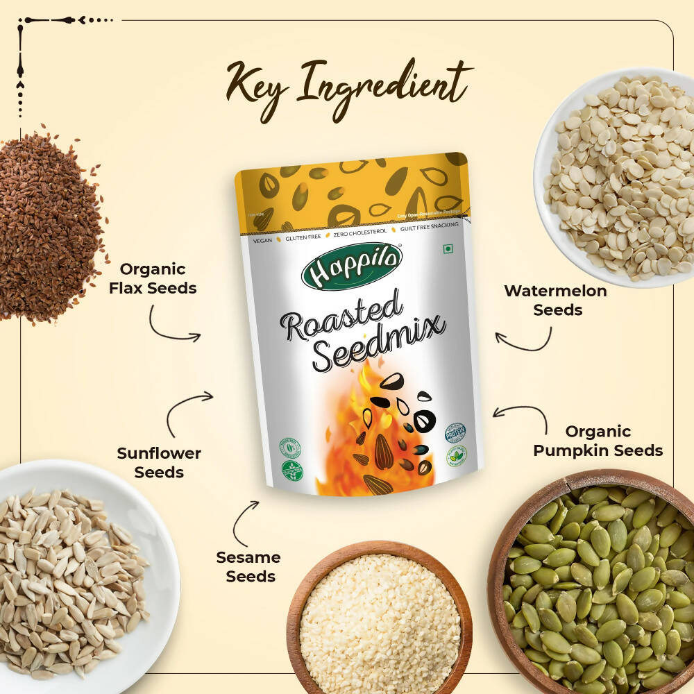 Happilo Freshly Roasted & Lightly Salted Super Seed Mix | Grocsy